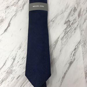 Michael Kors - Solid Navy Tie with Paisley Print - NEW